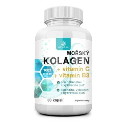 Allnature Mořský kolagen + vit. C + vit B3 30 kapslí Allnature Mořský kolagen + vit. C + vit B3 30 kapslí