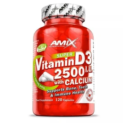 Amix Nutrition Vitamin D3 2500 I.U. s vápníkem 120 kapslí Amix Nutrition Vitamin D3 2500 I.U. s vápníkem 120 kapslí