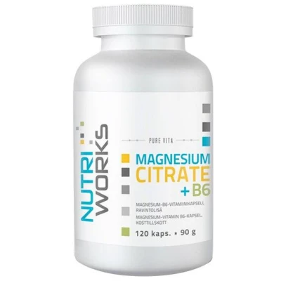 NutriWorks Magnesium Citrate + B6 120 kapslí NutriWorks Magnesium Citrate + B6 120 kapslí