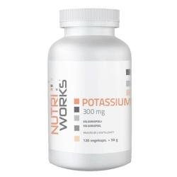 NutriWorks Potassium 300mg 120 kapslí