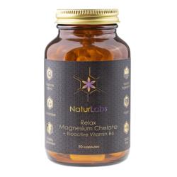NaturLabs Relax Horčík chelát bisglycinát + bioaktívny vitamín B6 90 kapsúl