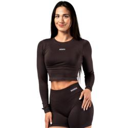 Nebbia Seamless crop top s dlouhým rukávem POWER 892