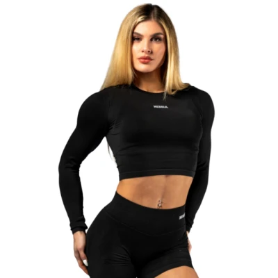 Nebbia Seamless crop top s dlouhým rukávem POWER 892
