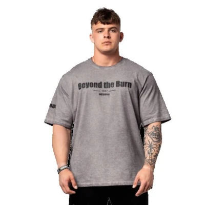 Nebbia Washed-off bavlněné heavyweight tričko GRIND 370