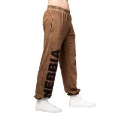 Nebbia Washed-off volné baggy tepláky s kapsami GYM BRO 373
