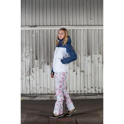 2117 KANAN - dámská lyžařská bunda s kapucí 10/10 - modro - bílá