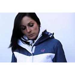 2117 KANAN - dámská lyžařská bunda s kapucí 10/10 - modro - bílá