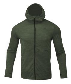 2117 of Sweden HIDE pánská powerstretch mikina s kapucí, forest green