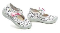 3F dívčí bílo černé baleríny kočička 2F2-13