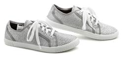 3F stříbrné plátěné tenisky 5FI-N
