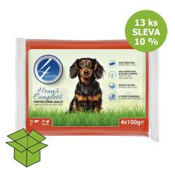 4Dog Mix kuřecí a hovězí, kapsa 100 g 4 pack (13 ks) %