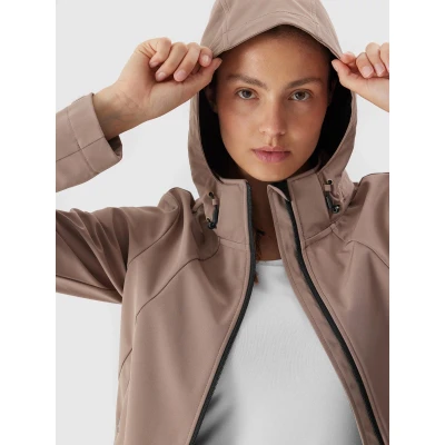 4f dámská bunda SOFTSHELL JACKET-AW23TSOFF152-82S-LIGHT BROWN