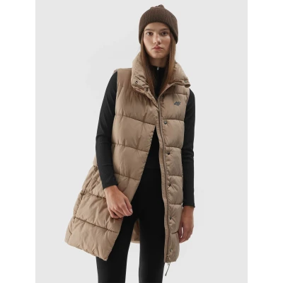 4f dámská vesta VEST-AW23TVESF076-82S-LIGHT BROWN