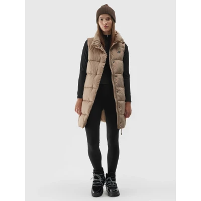 4f dámská vesta VEST-AW23TVESF076-82S-LIGHT BROWN