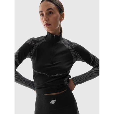4f dámská mikina SEAMLESS UNDERWEAR-WAW24USEAF160-20S-DEEP BLACK