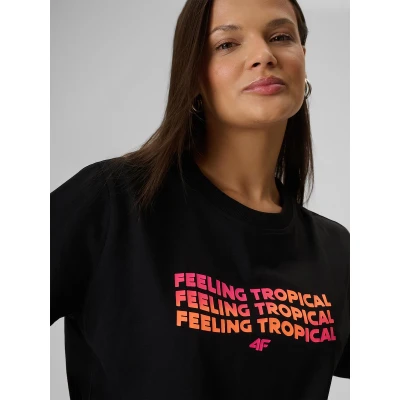 4f dámské tričko TSHIRT F2720-20S-DEEP BLACK