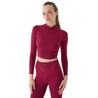 4f dámské tričko LONGSLEEVE FNK F483-RAW24TFLOF483-60S-BURGUNDY