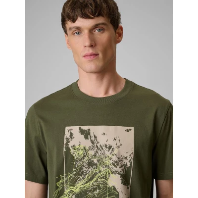 4f pánské tričko TSHIRT M2825-43S-KHAKI