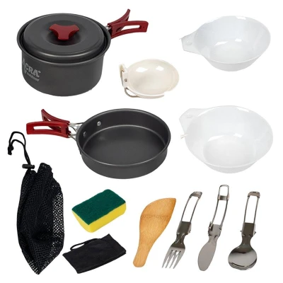 Acra C20 camping set nádobí alluminium pro 1-2 osoby Acra C20 camping set nádobí alluminium pro 1-2 osoby