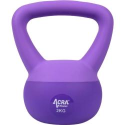ACRA Soft PVC Kettlebell 2 kg, fialový ACRA Soft PVC Kettlebell 2 kg, fialový