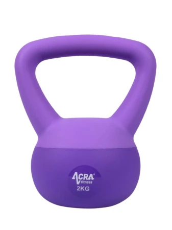 ACRA Soft PVC Kettlebell 2 kg, fialový