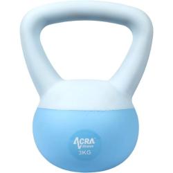 ACRA Soft PVC Kettlebell 3 kg, modrý ACRA Soft PVC Kettlebell 3 kg, modrý