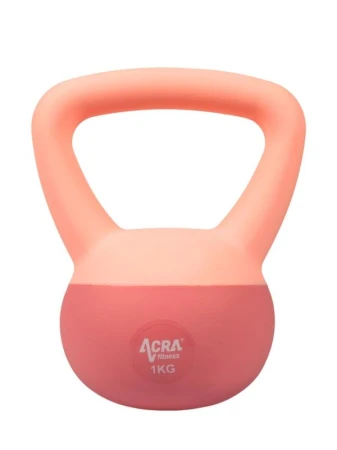 ACRA Soft PVC Kettlebell 2 kg, fialový
