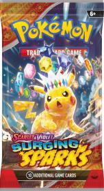 Hra Pokémon TCG SV08 Surging Sparks booster set 10 karet v sáčku