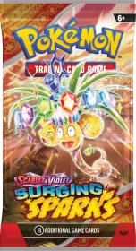 Hra Pokémon TCG SV08 Surging Sparks booster set 10 karet v sáčku
