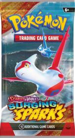 Hra Pokémon TCG SV08 Surging Sparks booster set 10 karet v sáčku