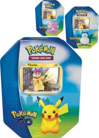 Hra Pokémon GO Tin set 4x booster s doplňky v kovovém boxu 3 druhy