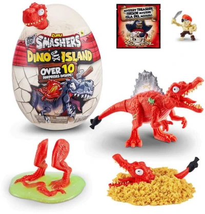 ADC Smashers Dino Island Egg dinosaurus se slizem a doplňky ve vejci 3 druhy