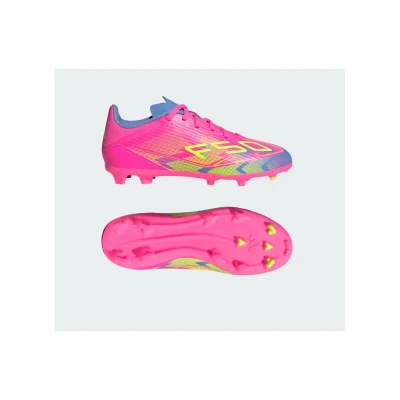 Adidas F50 League Jr FG/MG lucid pink/lucid lemon/blue fusion chlapecké fotbalové kopačky