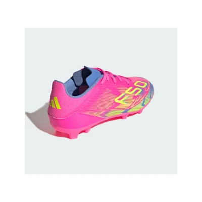 Adidas F50 League Jr FG/MG lucid pink/lucid lemon/blue fusion chlapecké fotbalové kopačky
