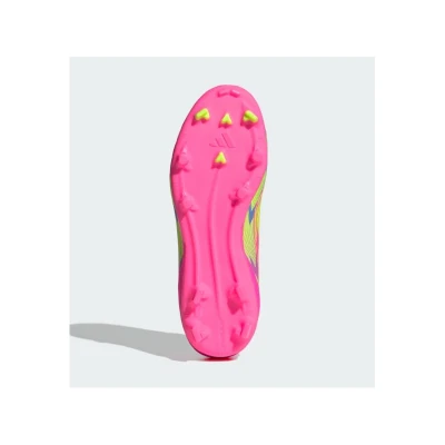 Adidas F50 League Jr FG/MG lucid pink/lucid lemon/blue fusion chlapecké fotbalové kopačky