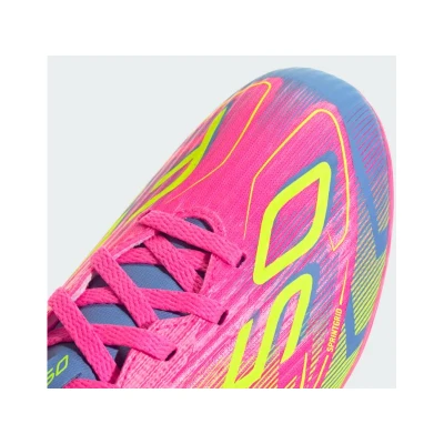 Adidas F50 League Jr FG/MG lucid pink/lucid lemon/blue fusion chlapecké fotbalové kopačky