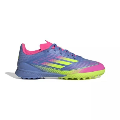 Adidas F50 League Jr TF blue fusion/lucid lemon/lucid pink chlapecké fotbalové kopačky