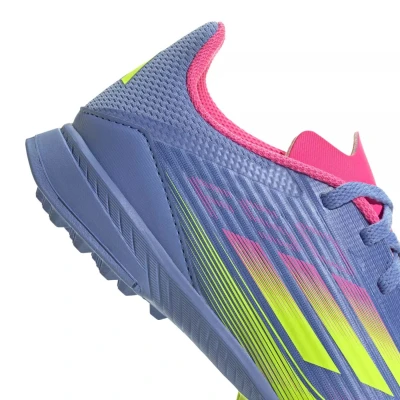 Adidas F50 League Jr TF blue fusion/lucid lemon/lucid pink chlapecké fotbalové kopačky