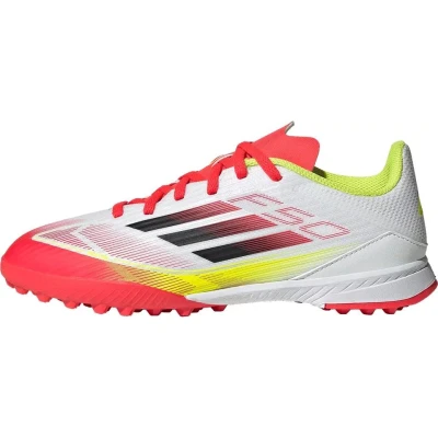 Adidas F50 League Jr TF cloud white/core black/solar yellow chlapecké fotbalové kopačky turfy