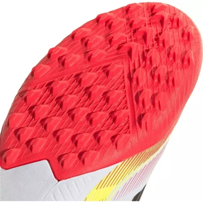 Adidas F50 League Jr TF cloud white/core black/solar yellow chlapecké fotbalové kopačky turfy