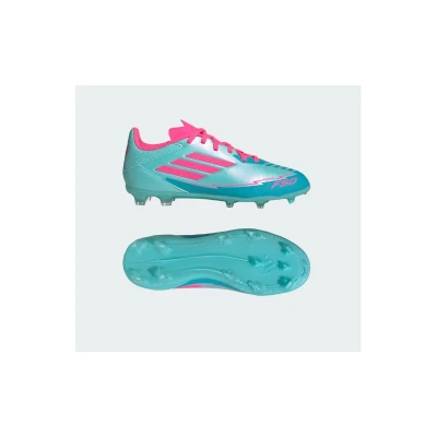 Adidas F50 League Messi Jr FG/MG flash aqua/lucid pink/lucid cyan chlapecké fotbalové kopačky