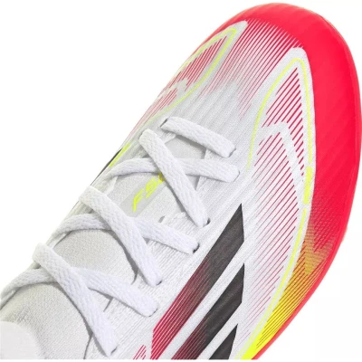 Adidas F50 League Mid Jr FG/MG cloud white/core black/solar yellow chlapecké fotbalové kopačky