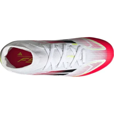 Adidas F50 League Mid Jr FG/MG cloud white/core black/solar yellow chlapecké fotbalové kopačky