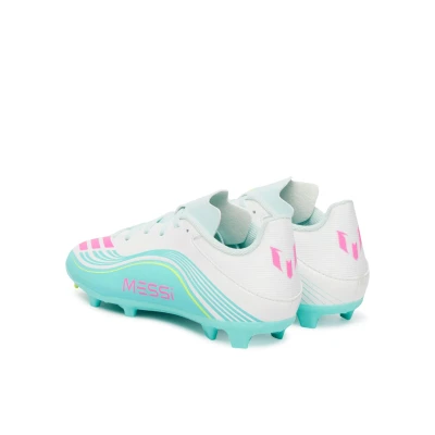 Adidas F50 Messi Club Jr FG/MG cloud white/lucid pink/flash aqua chlapecké fotbalové kopačky