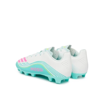Adidas F50 Messi Club Jr FG/MG cloud white/lucid pink/flash aqua chlapecké fotbalové kopačky