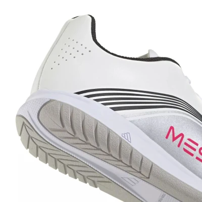 Adidas F50 Messi Club Jr IC cloud white/lucid red/silver metallic chlapecké fotbalové kopačky