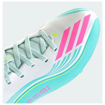 Adidas F50 Messi Club Jr TF cloud white/lucid pink/flash aqua chlapecké fotbalové kopačky turfy