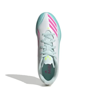 Adidas F50 Messi Club Jr TF cloud white/lucid pink/flash aqua chlapecké fotbalové kopačky turfy