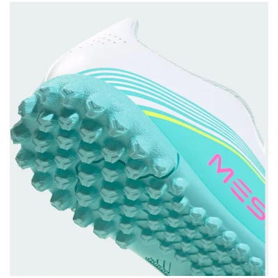 Adidas F50 Messi Club Jr TF cloud white/lucid pink/flash aqua chlapecké fotbalové kopačky turfy