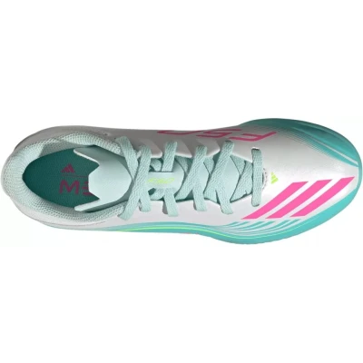Adidas F50 Messi Club Jr TF cloud white/lucid pink/flash aqua chlapecké fotbalové kopačky turfy
